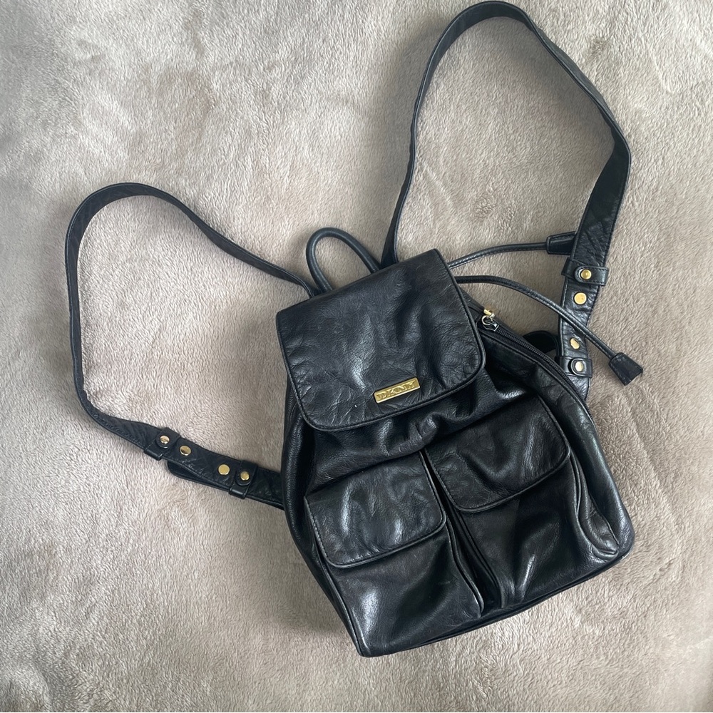 DKNY vintage real leather backpack